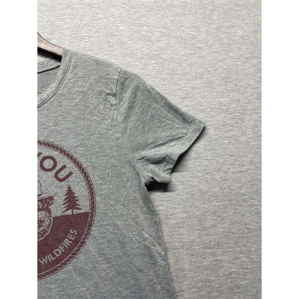Smokey The Bear T Shirt Womens Medium Heather Gray Only You Can Prevent Wildfire - Picture 3 of 13